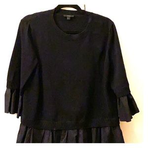 Cos sweater top with mock undershirt